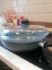 Крышка для посуды стекло, 24 см, Daniks, кнопка пластик, HSD24H - фото 7 от пользователя
