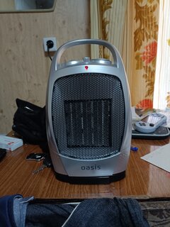 Тепловентилятор Oasis, КS-15 RР, напольный, 1.5 кВт, 15 м2, керамический, серебристый с черным - фото 7 от пользователя