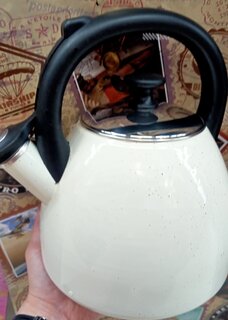 Чайник сталь, эмалированное покрытие, 2.8 л, со свистком, Daniks, Lino, индукция - фото 1 от пользователя