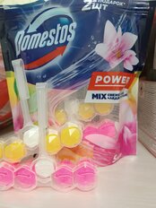 Подвеска для унитаза Domestos, Свежесть лайма и Ледяная магнолия, 5 шт, 55 г, Power 5 - фото 2 от пользователя