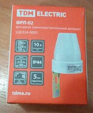 Фотореле 5-50 лк, 10 А, TDM Electric, ФРЛ-02, SQ0324-0002 - фото 7 от пользователя