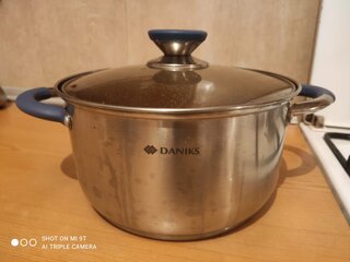 Кастрюля нержавеющая сталь, 4.75 л, с крышкой, крышка стекло, Daniks, Сиена, SD-A93-22, индукция - фото 7 от пользователя