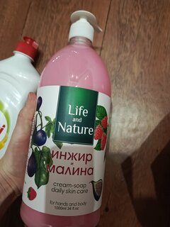 Крем-мыло Freshweek, Life&amp;Nature, 1 л, Инжир и малина - фото 4 от пользователя