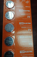Батарейка TDM Electric, CR2032, Lithium, литиевая, 3 В, блистер, 5 шт, SQ1702-0029 - фото 9 от пользователя