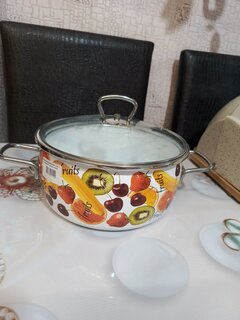 Кастрюля эмалированная сталь, 3 л, с крышкой, крышка стекло, Vitross, Fruits, 1SA205S/1SС185S, индукция - фото 4 от пользователя