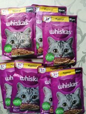 Корм для животных Whiskas, 75 г, для взрослых кошек 1+, кусочки в желе, курица, пауч, G8459 - фото 2 от пользователя