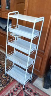 Этажерка универсальная, сталь, 5 секций, 44х25х119 см, с мелкосетчатыми корзинами, серая, ЗМИ, Ладья 25КС, Э 443 С - фото 3 от пользователя