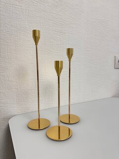 Подсвечник декоративный металл, 3 свечи, 23,27,32 см, золотой, Y6-10428 - фото 2 от пользователя