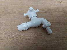 Кран водоразборный, 1/2&quot;, со штуцером, ручка-крест, пластик, ComfortFactor - фото 5 от пользователя