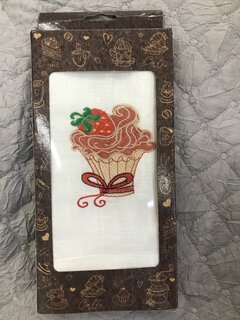 Полотенце кухонное махровое, 42х42 см, 180 г/м2, 50% лен, 50% хлопок, Диности, Пирожное, Россия - фото 2 от пользователя
