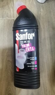 Средство для унитаза Sanfor, Special Black 100% сила, гель, 750 мл, 1896 - фото 1 от пользователя