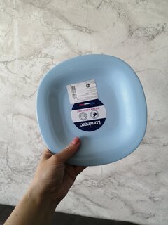 Тарелка десертная, стеклокерамика, 19 см, квадратная, Carine Light Blue, Luminarc, P4245 - фото 2 от пользователя