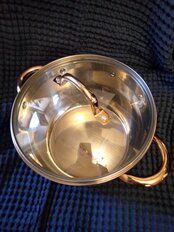 Кастрюля нержавеющая сталь, 5.9 л, с крышкой, крышка стекло, Daniks, Мадрид Gold, SD-324G, индукция - фото 4 от пользователя