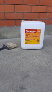 Грунтовка воднодисперсионная, акриловая, Оптимист, G102, для наружных работ, 10 л, желтая этикетка - фото 2 от пользователя