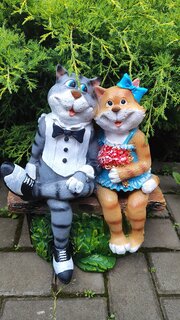 Фигурка садовая Коты Влюбленная парочка, 41 см, полистоун, F445 - фото 8 от пользователя
