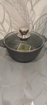 Кастрюля алюминий, антипригарное покрытие, 2 л, с крышкой, крышка стекло, Мечта, Гранит, 42701 - фото 7 от пользователя