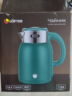 Чайник электрический Lofter, CX-K224-18G, зеленый, 1.6 л, 1500 Вт, скрытый нагревательный элемент, пластик - фото 3 от пользователя