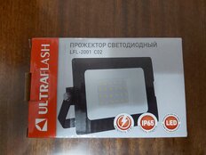 Прожектор светодиодный, Ultraflash, LFL-2001 C02, 20 Вт, 6500 К, IP65, 1250 Лм, черный, 12315 - фото 2 от пользователя