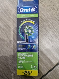 Насадка для электрической зубной щетки Oral-B, CrossAction, 4 шт, EB50BRB, черная - фото 2 от пользователя