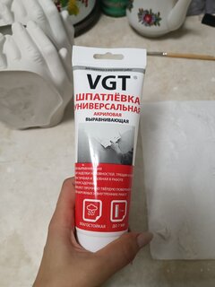 Шпатлевка VGT, 27225, акриловая, универсальная, для внутренних и наружных работ, 0.33 кг - фото 1 от пользователя