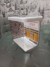 Банка для сыпучих продуктов, пластик, 1.7 л, 10х16х14 см, с крышкой, Idea, Степ, М 1297 - фото 3 от пользователя