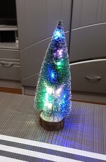 Елка новогодняя настольная, 20 см, ель, хвоя леска, светящаяся, Y4-5639 - фото 6 от пользователя