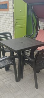 Стол пластик, квадратный, 80х80х76.5 см, пластиковая столешница, мокко, Атлант, М8941 - фото 1 от пользователя