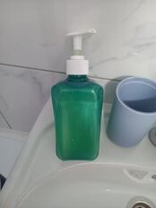 Диспенсер для жидкого мыла, Idea, Домино, полипропилен, 18х7 см, 390 мл, аквамарин прозрачный, М 2236 - фото 4 от пользователя