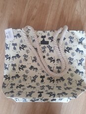 Сумка пляжная 40х38 см, холщовая ткань, Котики, Y822-011 - фото 1 от пользователя