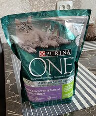 Корм для животных Purina, One, 750 г, для кошек с чувствительным пищеварением, с индейкой и рисом, 12353220 - фото 1 от пользователя