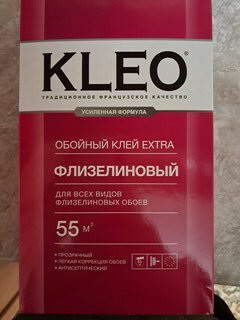 Клей для флизелиновых обоев, Kleo, Extra, 55 кв.м., 380 г, 030 EXTRA 55 - фото 3 от пользователя