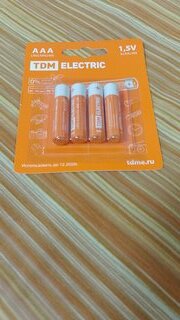 Батарейка TDM Electric, ААА (LR03, 24A), Alkaline, щелочная, 1.5 В, блистер, 4 шт, SQ1702-0006 - фото 2 от пользователя