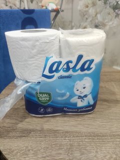 Туалетная бумага Lasla, Classic, 2 слоя, 4 шт, 15 м, с втулкой - фото 6 от пользователя