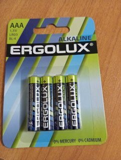 Батарейка Ergolux, ААА (LR03, 24A), Alkaline, щелочная, 1.5 В, блистер, 4 шт, 11744 - фото 3 от пользователя