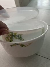 Салатник стеклокерамика, круглый, 3 шт, 19, 16, 14 см, 0.5, 0.8, 1.4 л, с крышкой, Оазис, Daniks, BY14HDW-3-T36 - фото 7 от пользователя