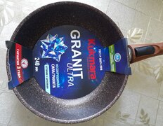 Сковорода алюминий, 24 см, антипригарное покрытие, Kukmara, Granit Ultra, красная, съемная ручка, сга242а - фото 4 от пользователя