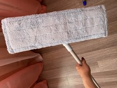 Швабра плоская, микрофибра, 130х43х14 см, голубая, телескопическая ручка, серая, Марья Искусница, HD1009C-290-427 - фото 6 от пользователя
