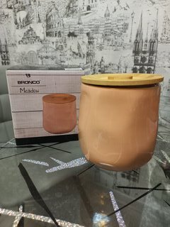 Банка для сыпучих продуктов, фарфор, 1 л, 11.5х12 см, с крышкой, Bronco, Meadow, 474-159 - фото 1 от пользователя
