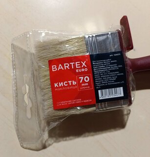 Кисть макловица, Bartex, Евро, 30х70 мм, натуральная щетина, 38 мм, рукоятка пластик, 1117806 - фото 1 от пользователя