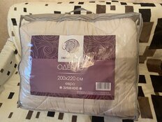 Одеяло евро, 200х220 см, Овечья шерсть, 400 г/м2, зимнее, чехол микрофибра, кант, бежевое - фото 4 от пользователя