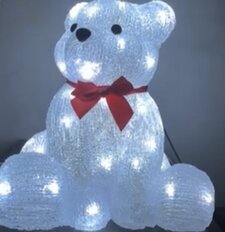 Фигурка декоративная полимер, Медведь, 25 см, 50 LED, 220В, Y4-7439 - фото 8 от пользователя