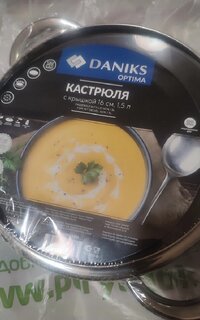 Кастрюля нержавеющая сталь, 1.5 л, с крышкой, крышка стекло, Daniks, Оптима, GS-01201-16CA, индукция - фото 9 от пользователя