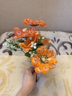 Цветок искусственный пасхальный, Георгин, 7 головок, 35 см, в ассортименте, FY077 - фото 9 от пользователя
