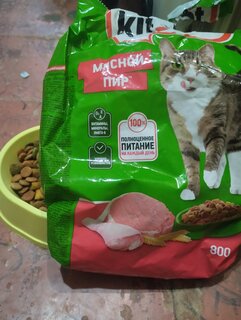 Корм для животных Kitekat, 800 г, для взрослых кошек, сухой, мясной пир, пакет, 10132140 - фото 7 от пользователя