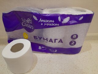 Туалетная бумага Softi Clean, 2 слоя, 8 шт, 15.31 м, с втулкой, белая - фото 7 от пользователя