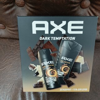 Набор подарочный для мужчин, Axe, Dark Temptation, гель для душа 250 мл + дезодорант 150 мл - фото 1 от пользователя