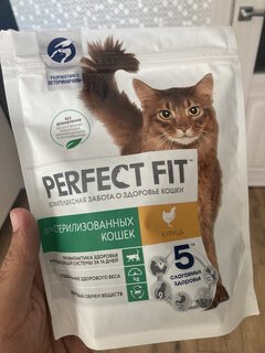 Корм для животных Perfect Fit, 75 г, для стерилизованных кошек и кастрированных котов, кусочки в соусе, курица, N1798 - фото 2 от пользователя