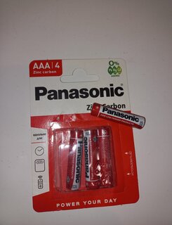 Батарейка Panasonic, ААА (R03, 24D), Zinc-carbon, солевая, 1.5 В, блистер, 4 шт - фото 1 от пользователя