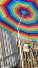 Зонт пляжный 200 см, с наклоном, 8 спиц, металл, Разноцветные полоски, LG08 - фото 7 от пользователя