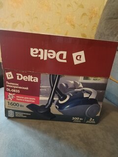 Пылесос Delta, DL-0835, 1600 Вт, с мешком, 2 л, сухая уборка, синий - фото 2 от пользователя